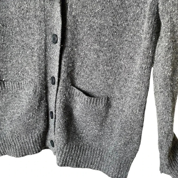 J CREW | Gray Lambswool Blend Shawl Collar Patch Pocket Cardigan Sweater Size S - Picture 4 of 6